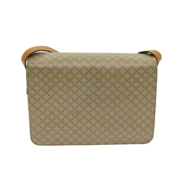 CELINE Macadam Canvas Shoulder Bag Beige Gold Auth - Picture 7 of 16